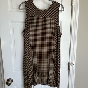 J. Jill Black and Brown Checkered Midi Dress